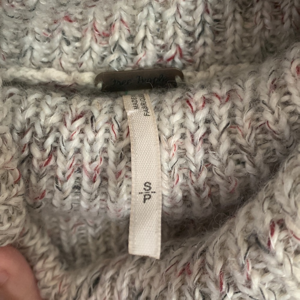 Free People Dylan Tweedy Turtleneck Pullover Size Small - Picture 4 of 6